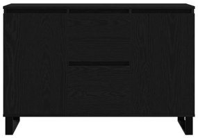 Fekete tölgyfából készült oldalszekrény 104x35x70 cm Mérnöki fa