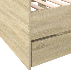 sonoma tölgy kanapéágy fiókkal matrac nélkül 100x200 cm