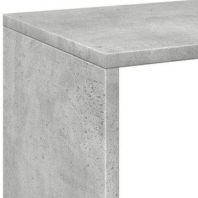 betonszürke szerelt fa elválasztó könyvespolc 69,5x29x137,5 cm