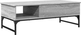 vidaXL szürke sonoma szerelt fa és fém dohányzóasztal 100 x 50 x 35 cm