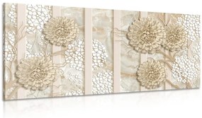 Kép absztrakt virágok márvány alapon - 100x50