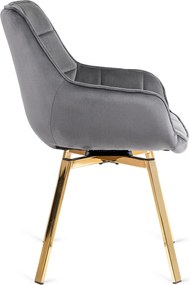 Forgó szék szürke színben, bársony kárpittal. MIA