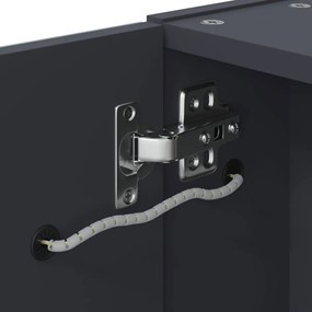 szürke tükrös fürdőszobaszekrény LED-del 45 x 13 x 52 cm