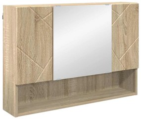 Fürdőszobai tükörszekrény sonoma tölgy 80 x 17 x 55 cm Faanyag