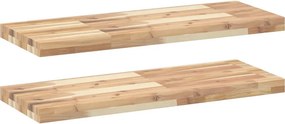 vidaXL 2 db kezeletlen tömör akácfa függőpolc 100 x 30 x 4 cm