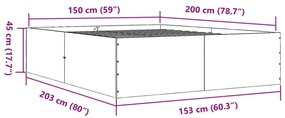 barna tölgyszínű szerelt fa ágykeret 150 x 200 cm
