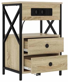 Éjjeliszekrény 2 pcs sonoma tölgy 40 x 31 x 60 cm Faanyag