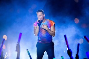 Fotográfia Chris Martin of Coldplay NYC 2021, James Devaney