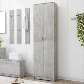 betonszürke szerelt fa előszobaszekrény 55 x 25 x 189 cm
