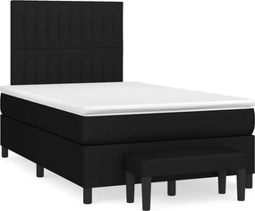 vidaXL fekete szövet rugós ágy matraccal 120 x 200 cm