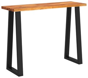 tömör akácfa konzolasztal természetes éllel 110x35x80 cm