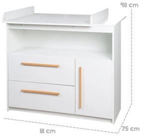 Fehér alacsony gyerek komód 107x98 cm Lilo – Roba