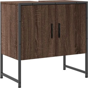vidaXL barna tölgy szerelt fa fürdőszobai mosdószekrény 60x33x60 cm