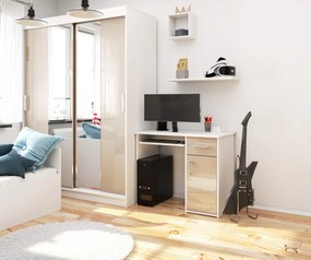PC asztal Padma (fehér + fényes cappucino). Akció -15%. 1068910