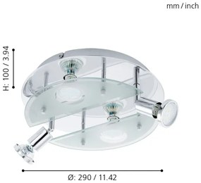 EGLO 93085 - CABO 1 LED-es mennyezeti lámpa 4xGU10/3W
