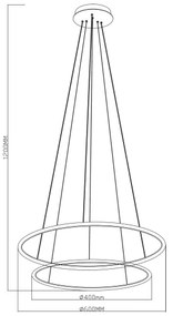 Zuma Line PL201004B-2BK - LED Csillár zsinóron MARSEILLE LED/40W/230V fekete