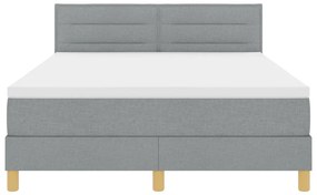 Boxspring ágy matraccal &amp; LED világítással Világosszürke 140x200 cm Szövet