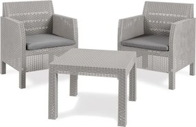 MATILDE Kerti műanyag garnitúra készlet 2 személyes szürke