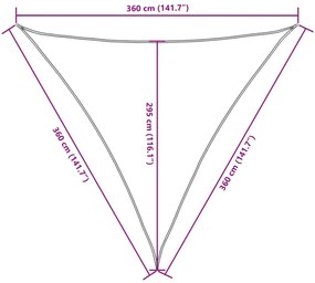 narancssárga háromszögű oxford-szövet napvitorla 3,6x3,6x3,6 m