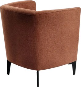 Design fotel, terrakotta/fekete, KAPY
