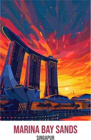 Poszter 61x91,5cm Marina Bay Sands