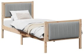 Ágykeret Barna és világosszürke 80 x 200 cm Tömör fenyőfa