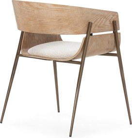 Natúr színű kárpitozott karfás étkezőfotel szett 2 db-os Naia – MOME