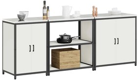 Konyhai Tároló Készlet polcokkal 3 pcs Fehér 240 x 50 x 92 cm