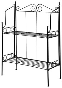 Kovácsoltvas virágtartó állvány, 2 polcos, 56,5 x 79,5 cm