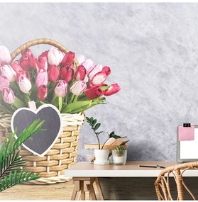 Fotótapéta piros tulipán kosárban - 375x250 -