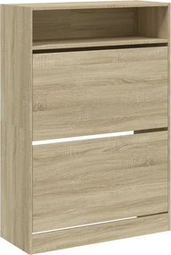 vidaXL sonoma tölgy cipőszekrény 2 kihajtható fiókkal 80 x 34 x 116 cm