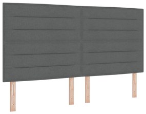 Boxspring Ágy Matraccal Sötétszürke, 180x200 cm Szövet