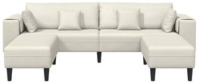 Bársony Kanapé párnával 3 pcs Krém 208 cm Bársony