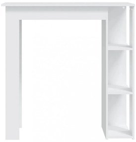 fehér szerelt fa bárasztal polccal 102 x 50 x 103,5 cm
