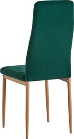 Szék, smaragd Velvet szövet/tölgy, COLETA NOVA