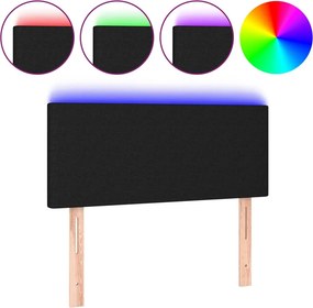 vidaXL fekete szövet LED-es fejtámla 100x5x78/88 cm