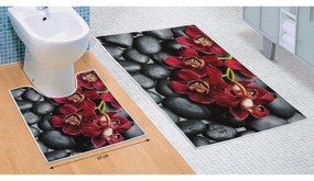 Orchidea 3D fürdőszobai szőnyegkészlet, 60 x 100 cm, 50 x 60 cm