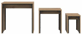 Fészkelt Kávézó Asztal 3 pcs kézműves tölgy 60 x 35 x 56 cm