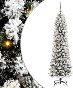 vidaXL Mű karácsonyfa 150 LED-del Fehér 150 cm PVC és Fém és Műanyag