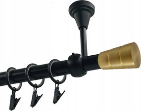 Egyrudas Fém mennyezeti karnis 19mm Fekete Matt 180cm Walec Basic Gold