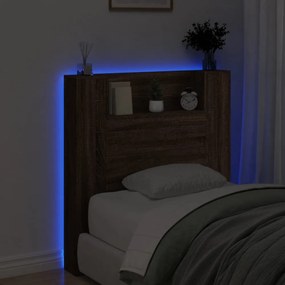 barna tölgy színű áthidalószekrény LED-ekkel 100x16,5x103,5 cm