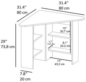 Rohový PC asztal Sabeni 2 (dió)  . 1094879