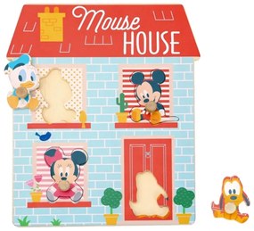 fa disney puzzle, ház a legkisebbeknek, mickey és barátai, 24 x 30 cm
