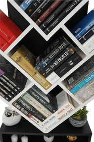 könyvespolc, fehér/fekete, VEVEY