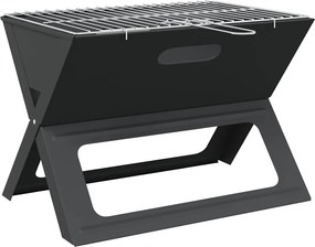 vidaXL Kültéri grill Fekete 46 x 31 x 31 cm Acél