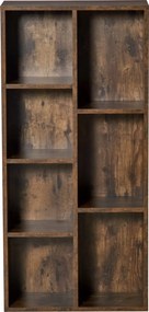 HOMCOM Fa Könyvespolc 7 Tárolórekesszel Növényekhez és Dokumentumokhoz, 50x24x106 cm, Rusztikus Barna | Aosom