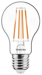 LED lámpa , égő , izzószálás hatás , filament , E27 foglalat , 7 Watt , meleg fehér , TOSHIBA , 5 év garancia