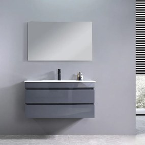 Cube 100 alsó fürdőszobabútor kerámia mosdóval 2 fiókos antracit szürke