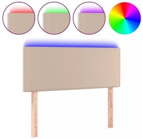 cappuccino színű műbőr LED-es fejtámla 100 x 5 x 78/88 cm