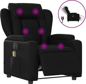 vidaXL fekete műbőr elektromos dönthető masszázsfotel